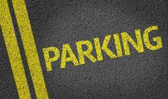 Parking written on the road